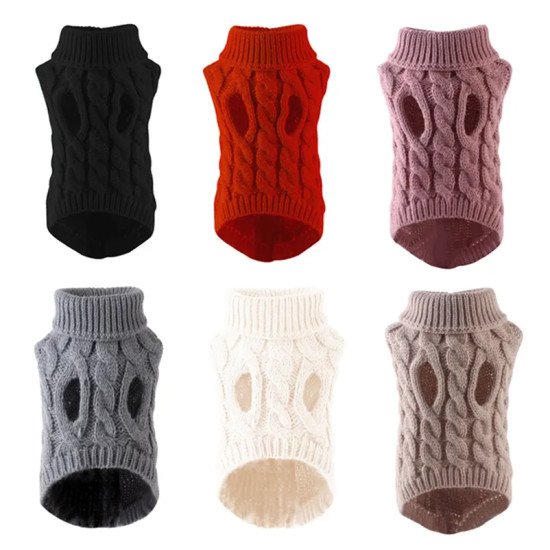 Puppy Dog Sweaters Winter Warm Pet Turtleneck Chihuahua Vest Soft Yorkie Coat Teddy Jacket