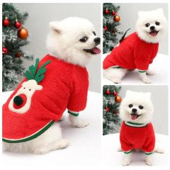 Warm Christmas Pets Clothes For Small Dogs Winter Soft Fleece Sweater Cute Elk Print Pet Clothing